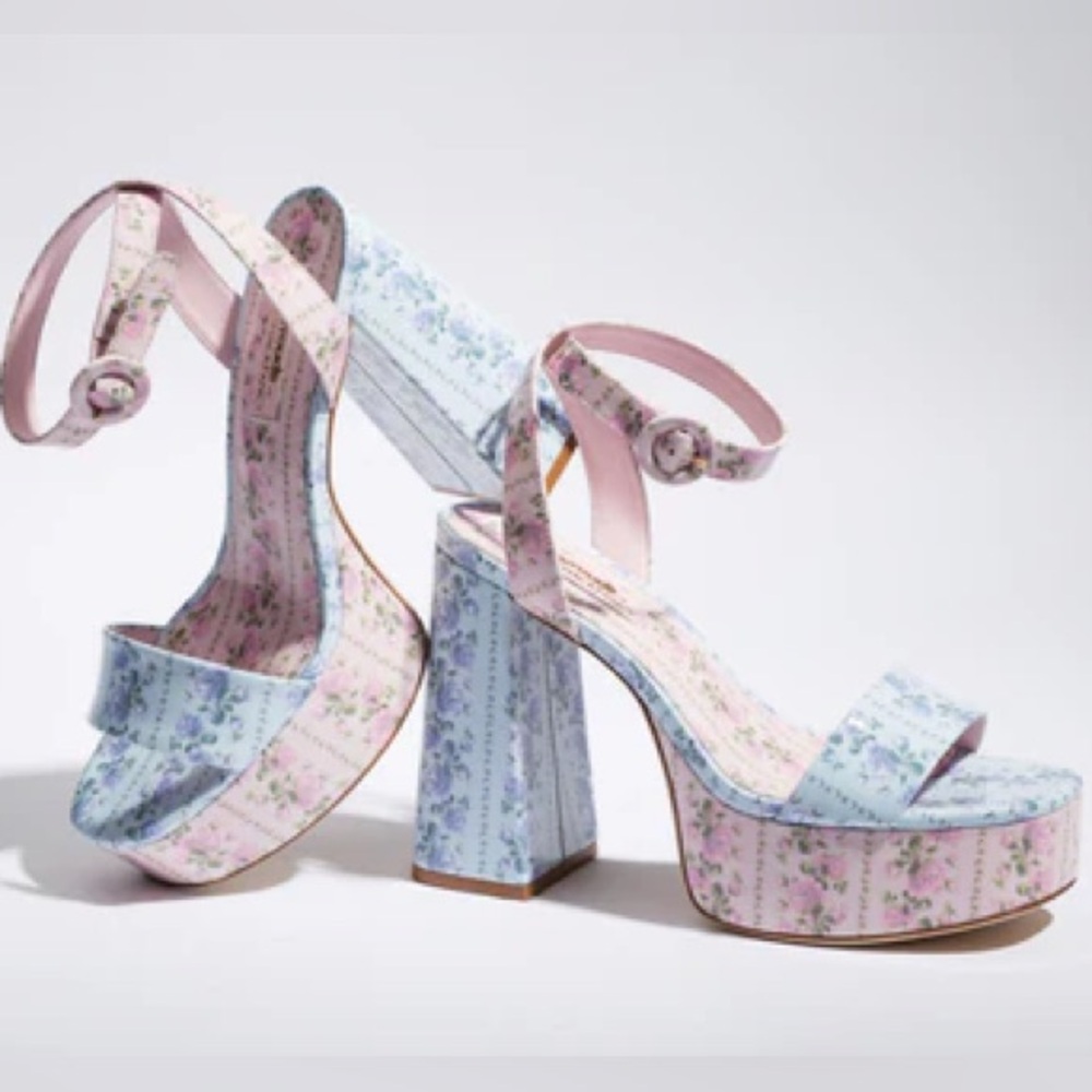 Larroude for LOVESHACKFANCY Dolly Ankle Strap Platform Sandal